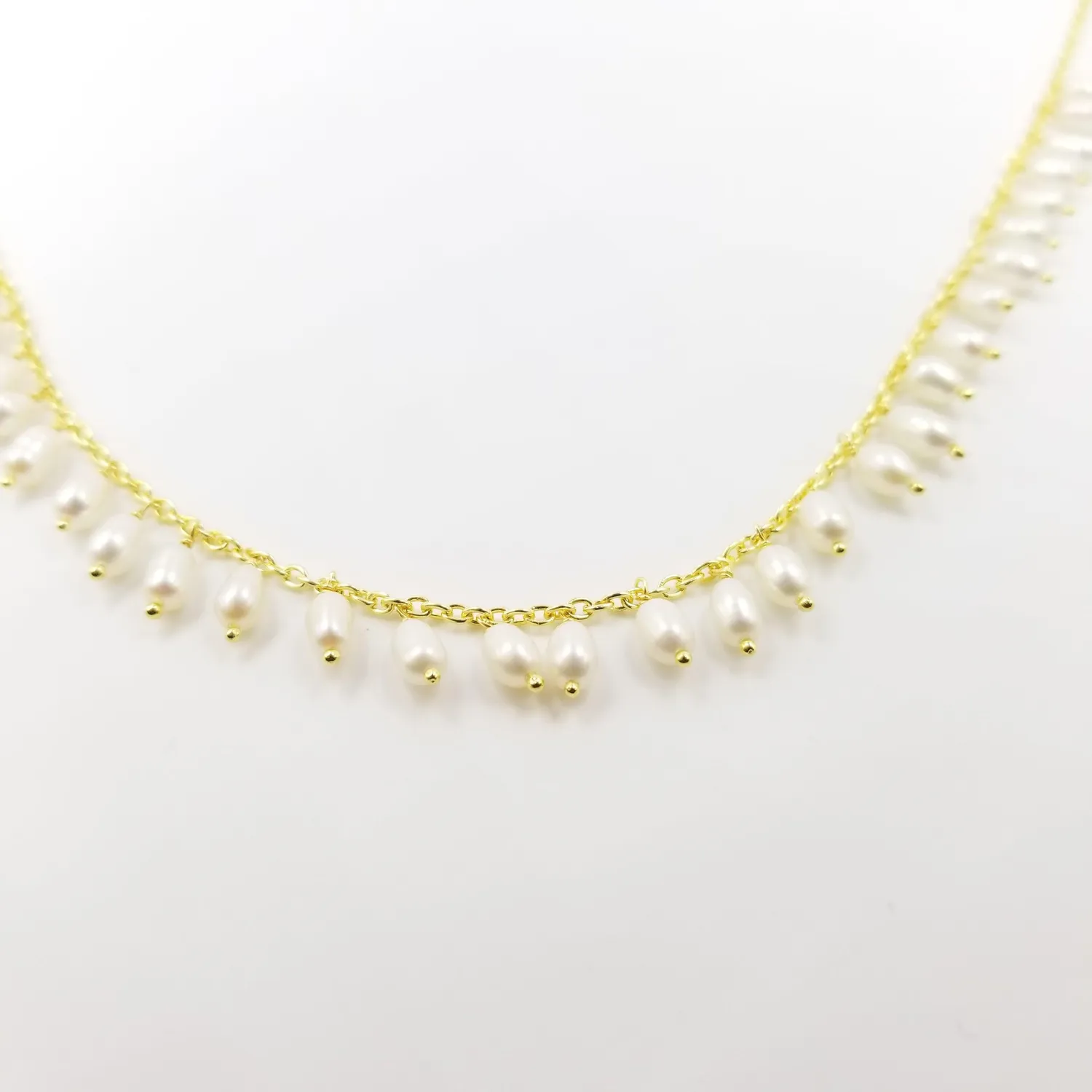 Our Dve Rise collana perle in argento dorato