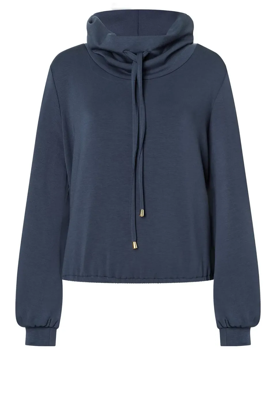 Ana Alcazar Selmy top collo alto blu jersey