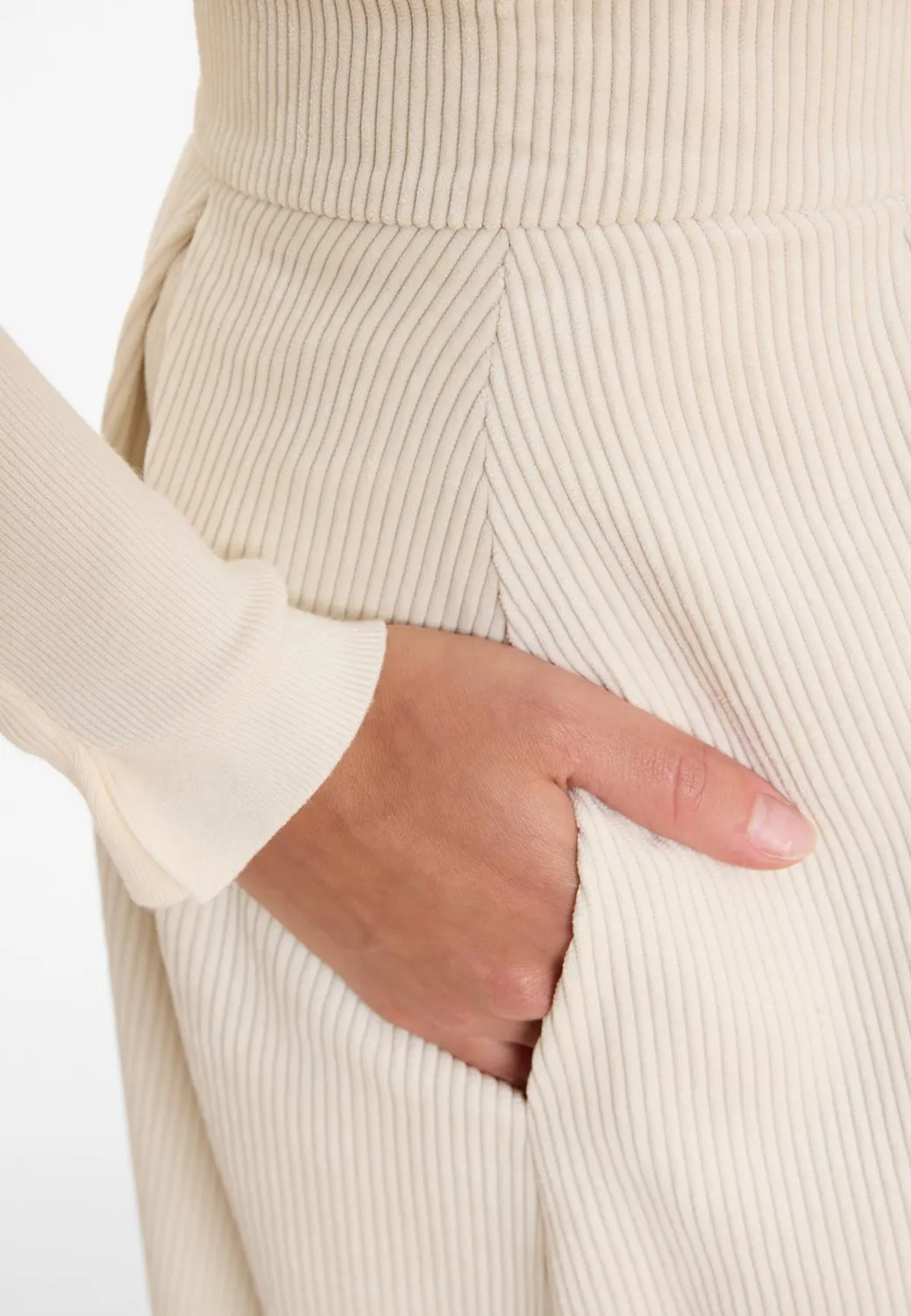 Ana Alcazar Adira gonna midi velluto panna linea A