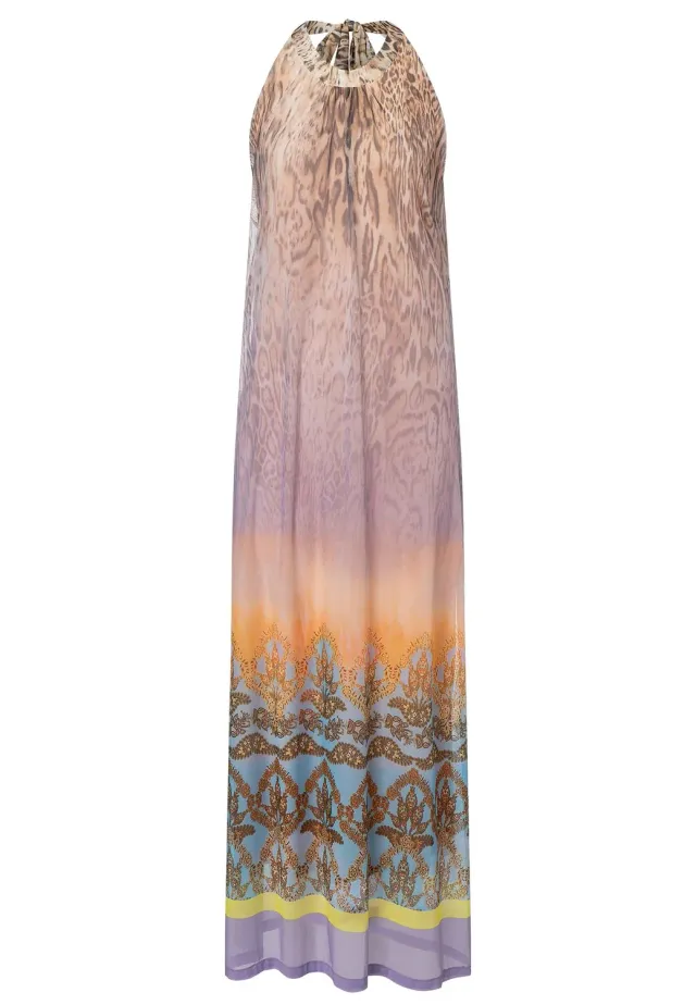 Ana Alcazar Remila abito maxi viola halter animale