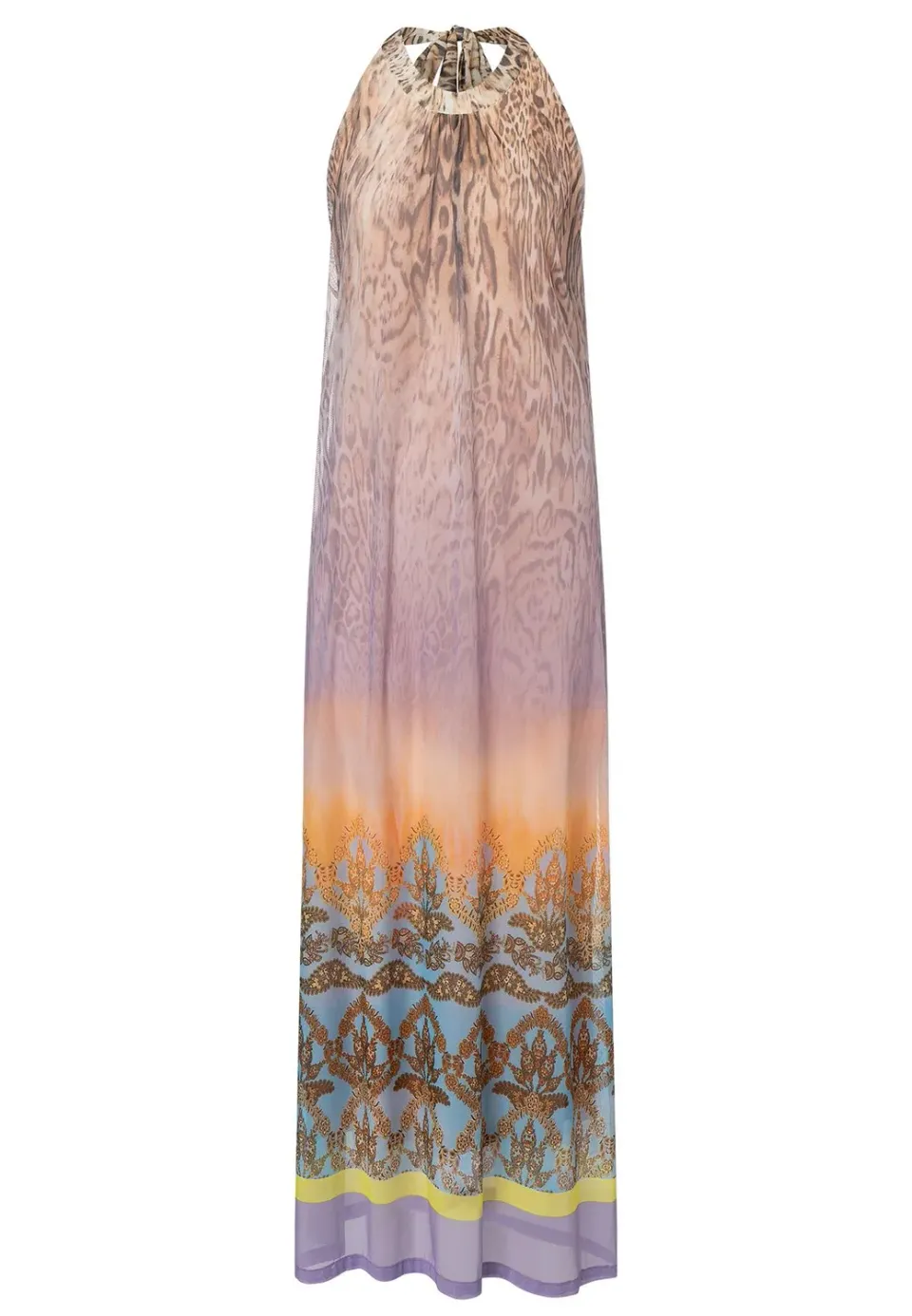 Ana Alcazar Remila abito maxi viola halter animale
