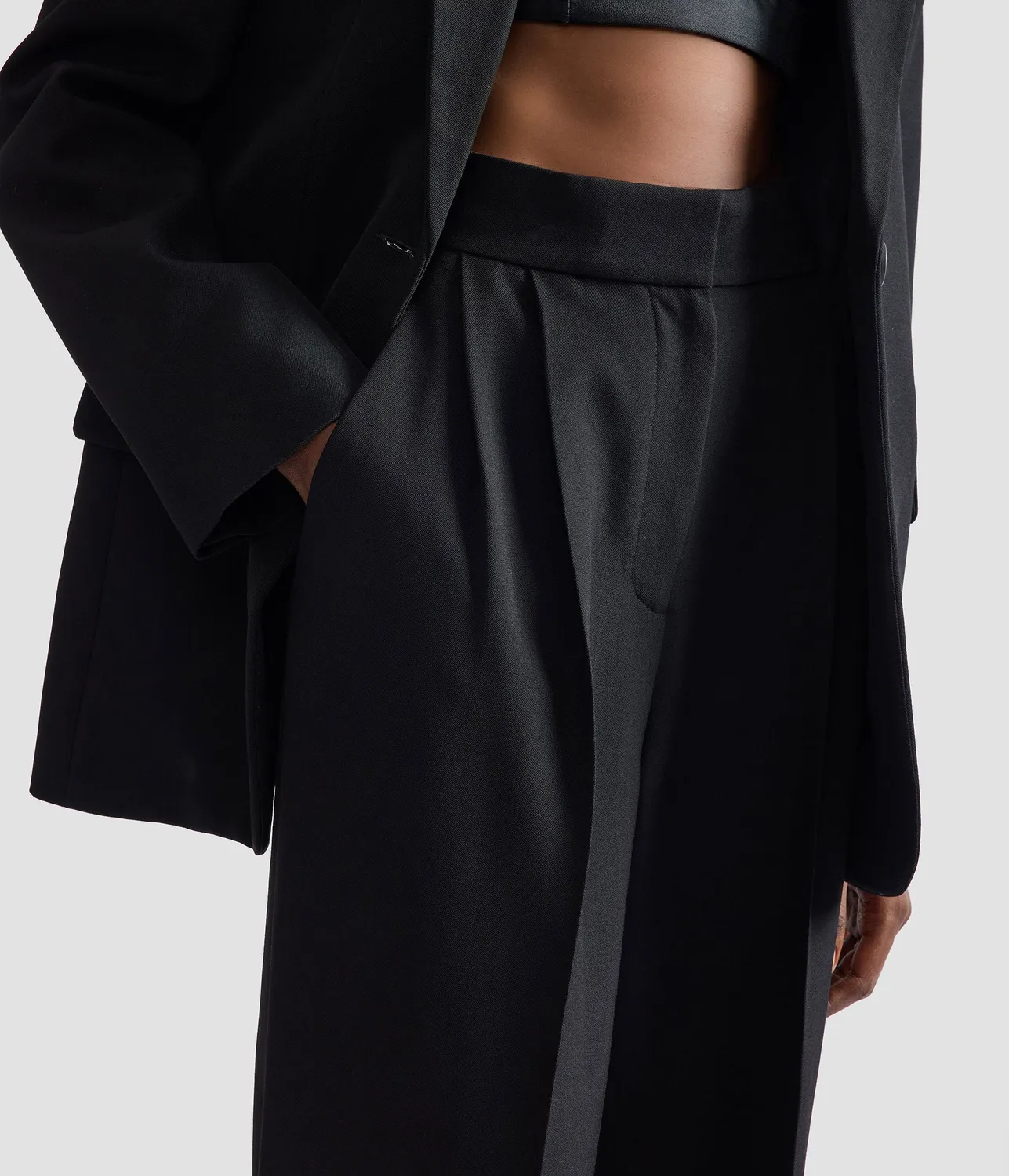 Erdem Grain De Poudre pantaloni palazzo neri lana
