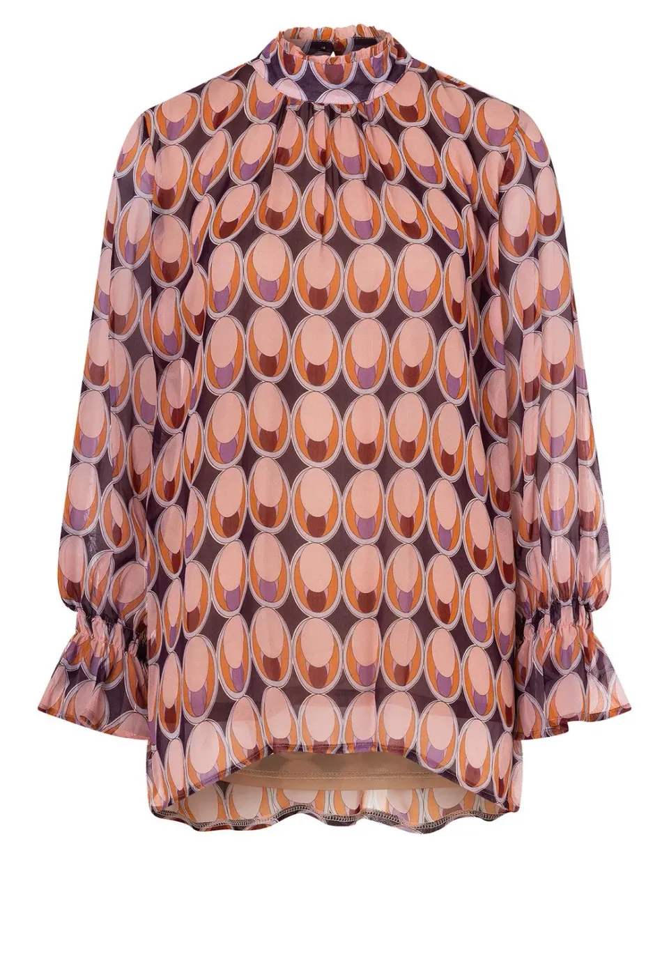 Ana Alcazar Hagoly blusa chiffon stampa rétro