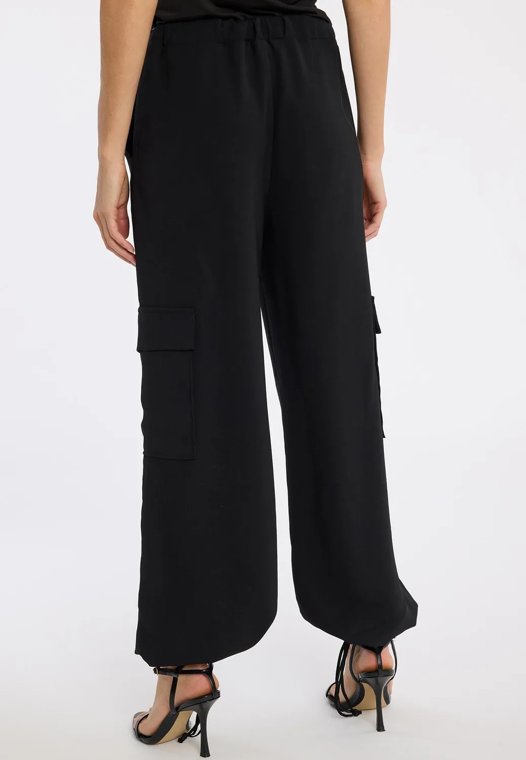 Ana Alcazar Zapara pantaloni cargo neri viscosa