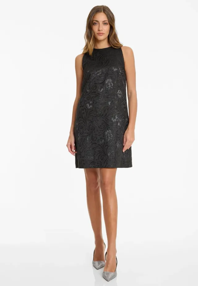 Ana Alcazar Absani vestito broccato nero corto