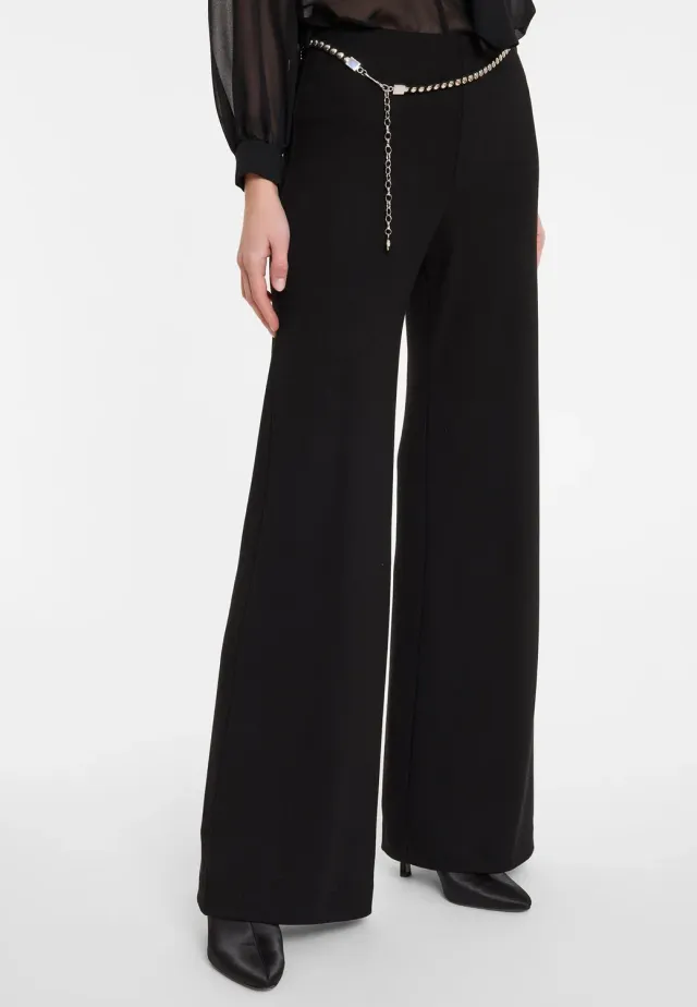 Ana Alcazar Elinabis pantaloni palazzo neri cintura