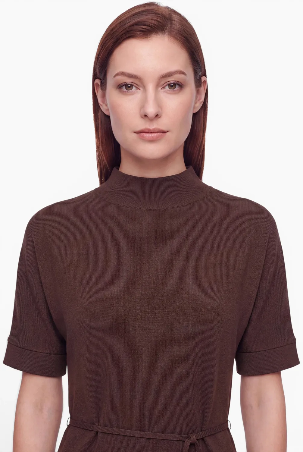 Ana Alcazar Enlyroea abito midi color espresso