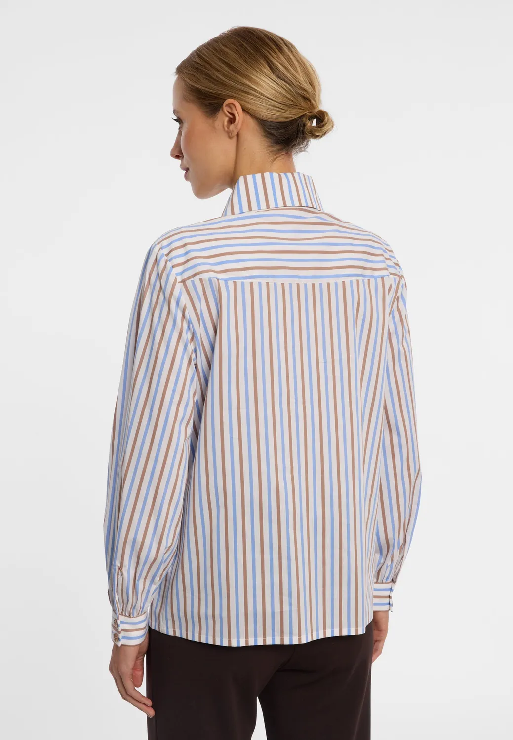Ana Alcazar Evamari blusa panna righe jabots
