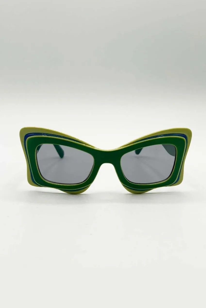 SVNX Bold Butterfly occhiali sole cat-eye verde lime