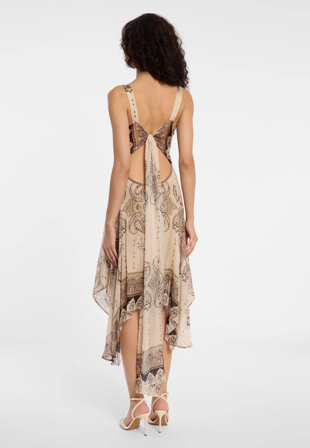 Ana Alcazar Deana abito midi marrone paisley