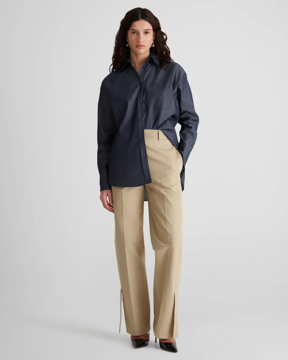 Violante Nessi Violi camicia blu chambray cotone