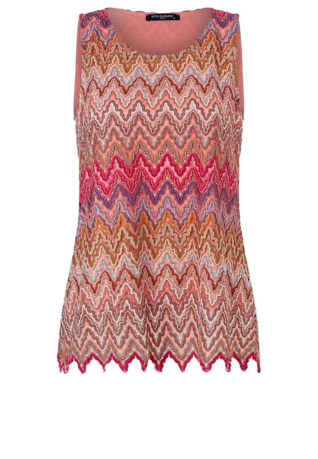 Ana Alcazar Zecila top smanicato a righe rosso