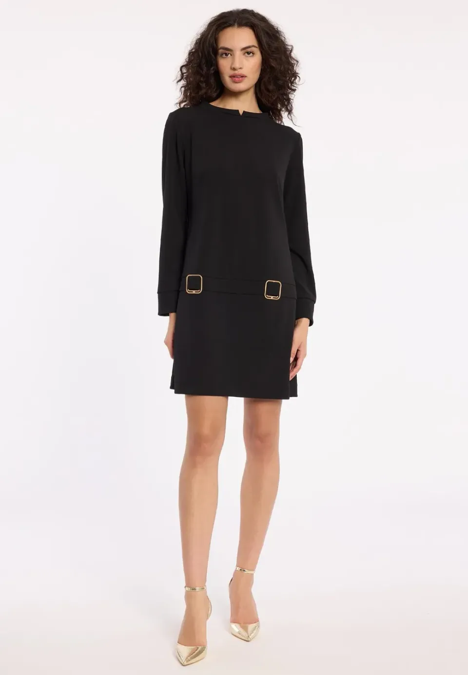 Ana Alcazar Admara abito nero mini maniche lunghe