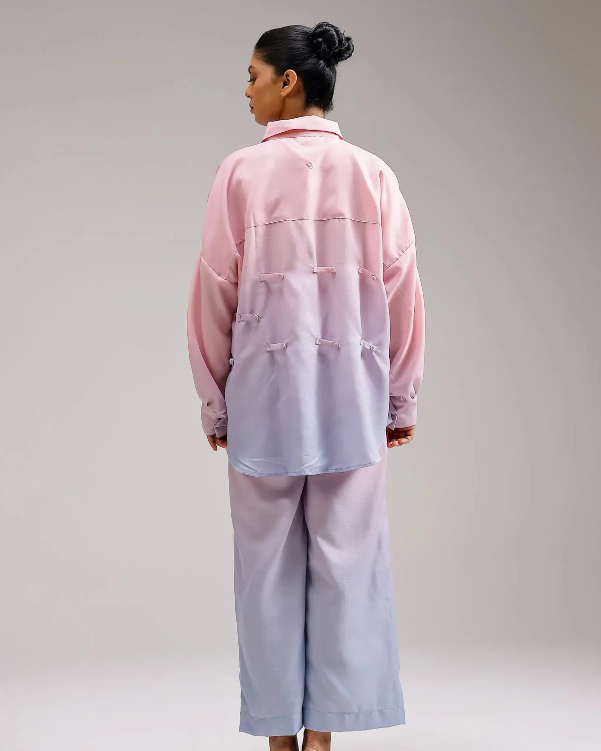 Our Dve Saanjh Ocean Mist Shirt camicia blush sky lino