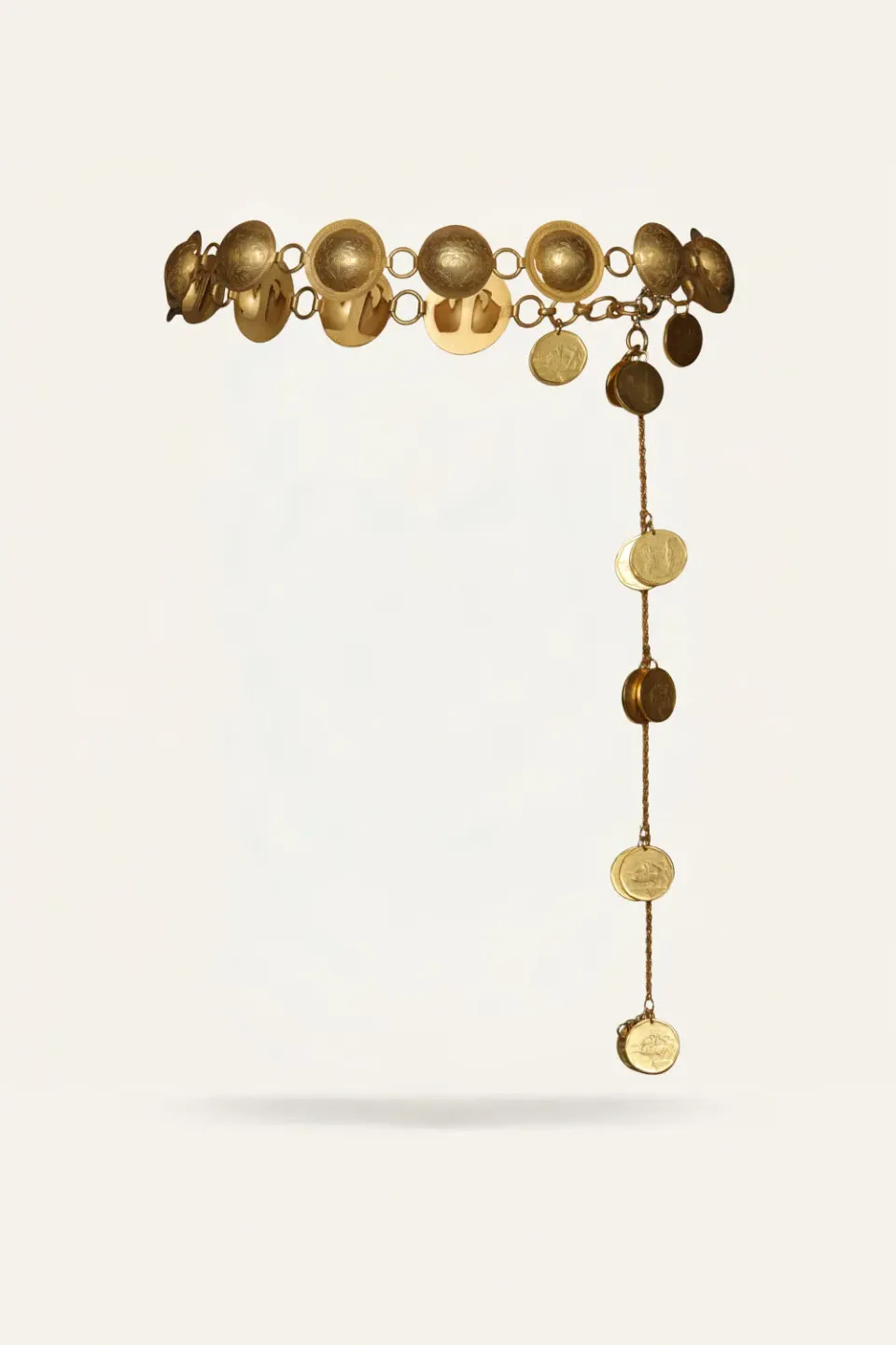 Johanna Ortiz Golden Groove cintura oro medaglioni vita bassa