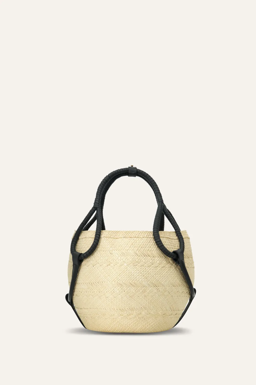 Johanna Ortiz Add Some Power borsa paglia ecru nera