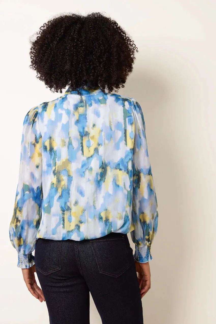 Blue Vanilla Puffball blusa fantasia collo fiocco