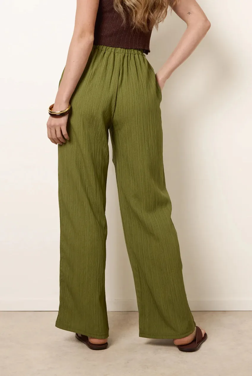 Blue Vanilla pantaloni palazzo cachi coulisse
