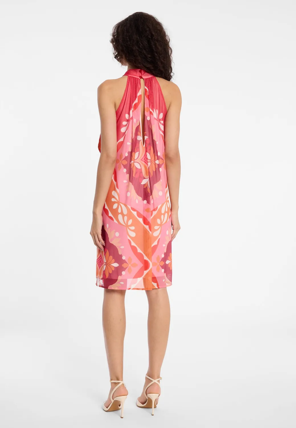 Ana Alcazar Delyr abito halterneck arancione rosa