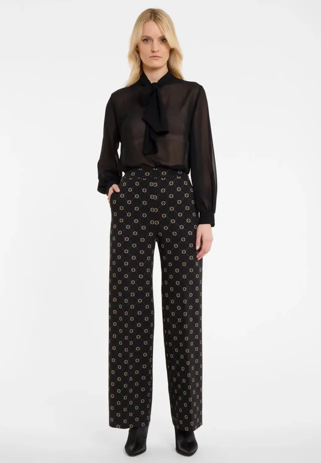 Ana Alcazar Arola pantaloni lunghi stampa oro
