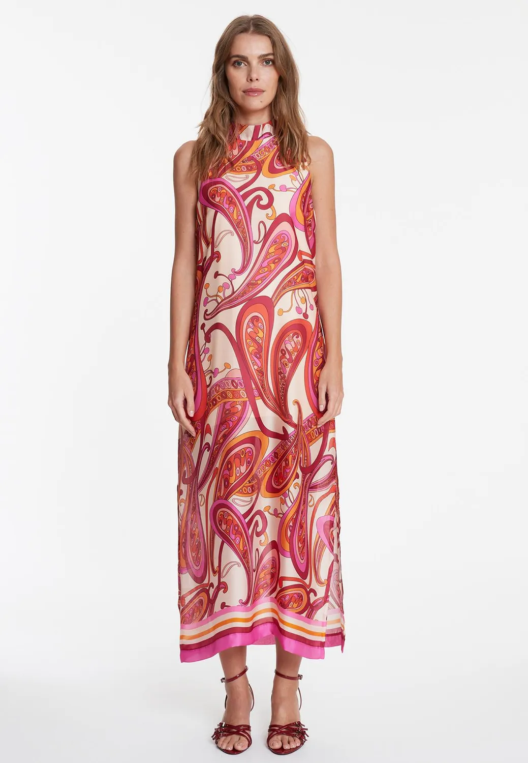 Ana Alcazar Wegana abito maxi fantasia chiffon