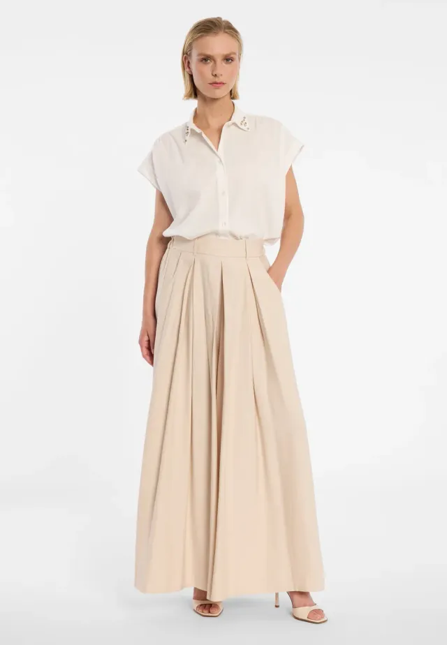 Ana Alcazar Dorin pantalone palazzo beige