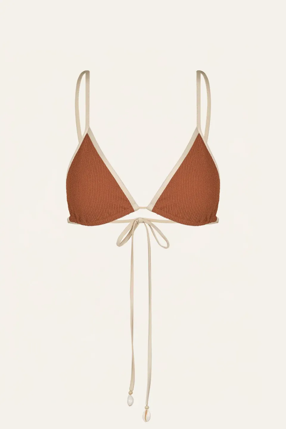 Johanna Ortiz Playa del Río Top Bikini Triangolo Mocca