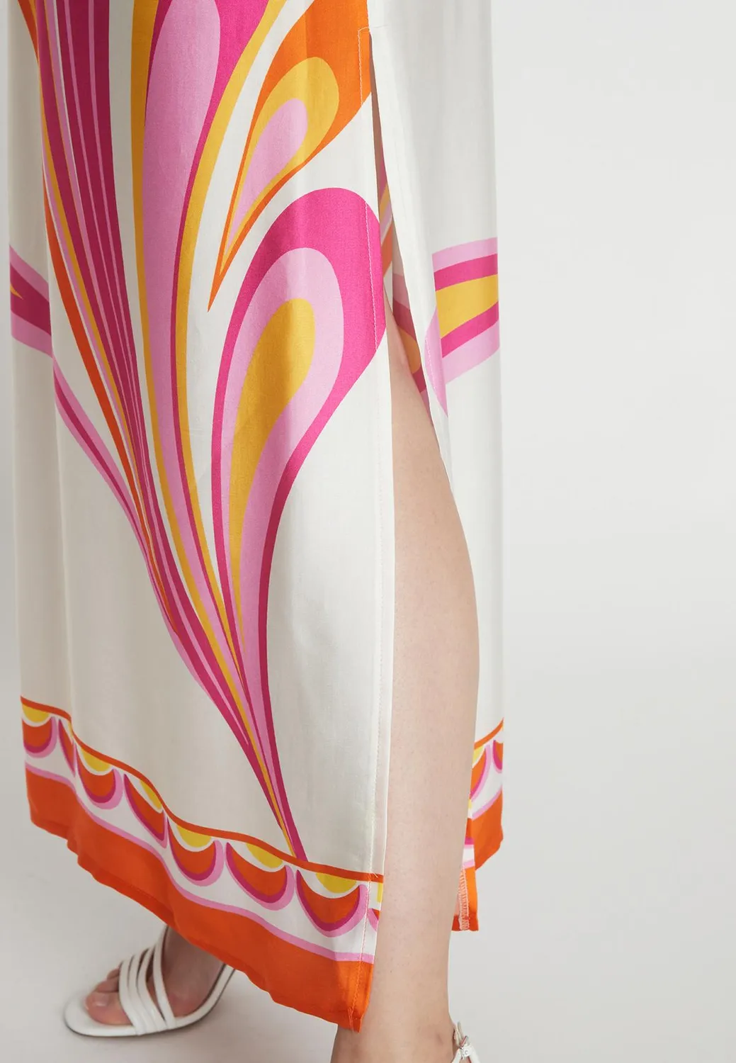 Ana Alcazar Rebea abito lungo fiori spacco viscose