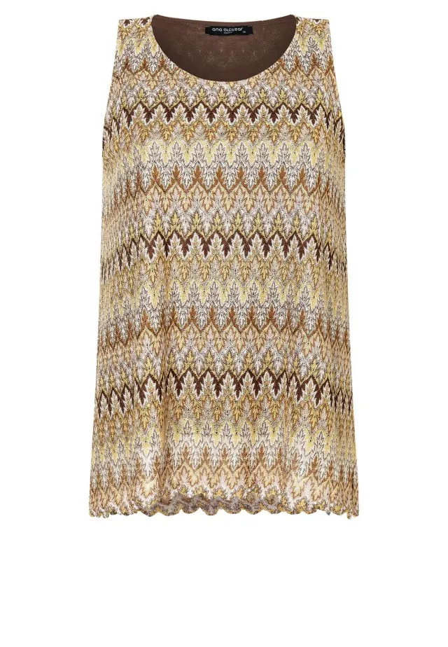 Ana Alcazar Paara top maglia traforata beige