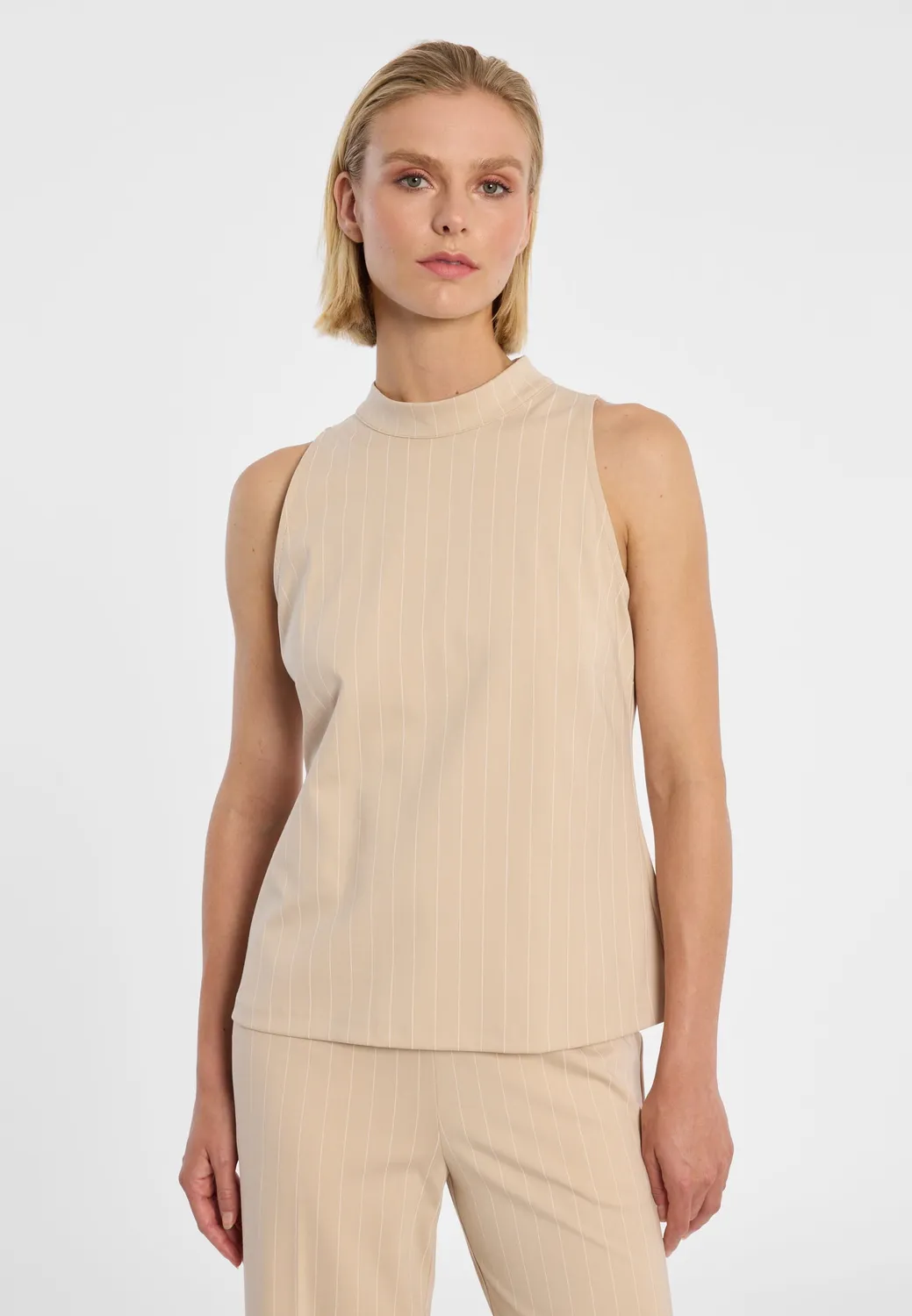 Ana Alcazar Dreen top beige gessato linea A
