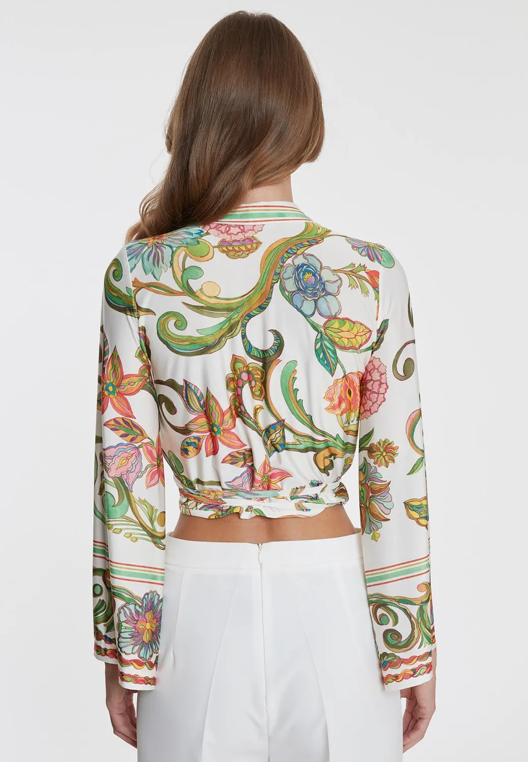Ana Alcazar Witana top incrocio floreale crop