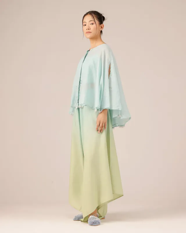 Our Dve Golden Dune pantaloni palazzo blu lino