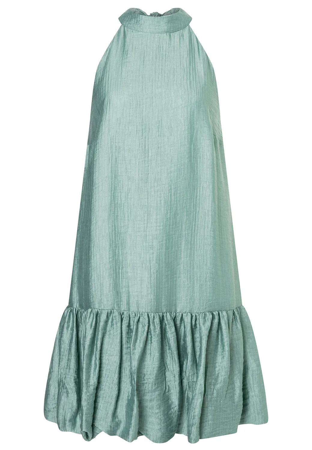 Ana Alcazar Dorila abito corto verde salvia collo halter