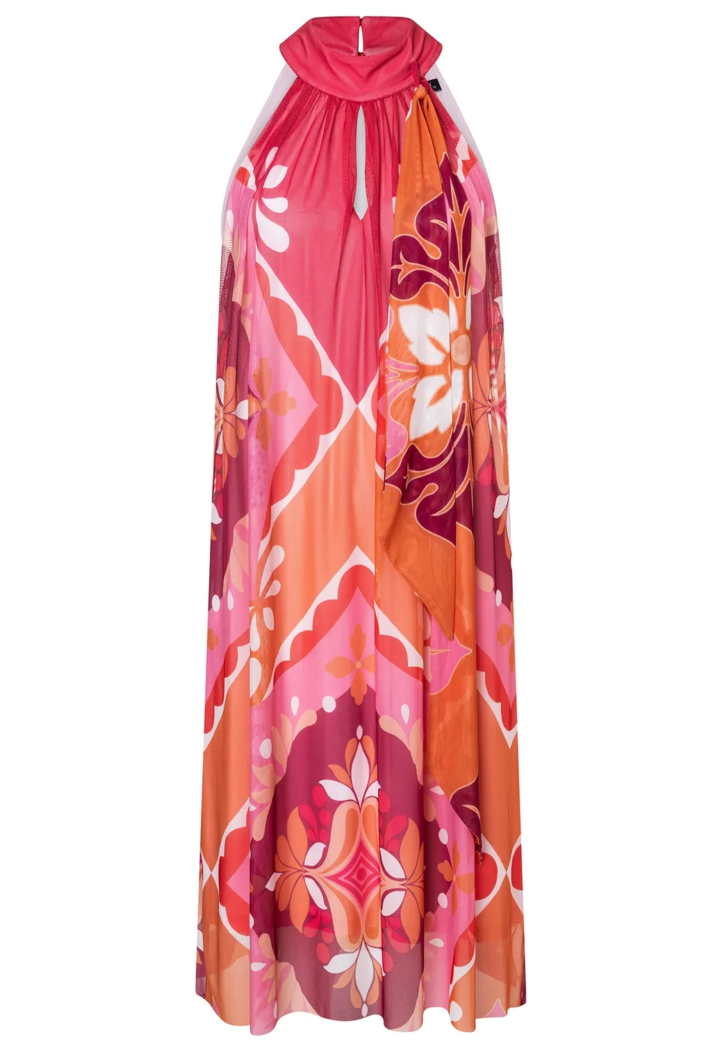 Ana Alcazar Delyr abito halterneck arancione rosa