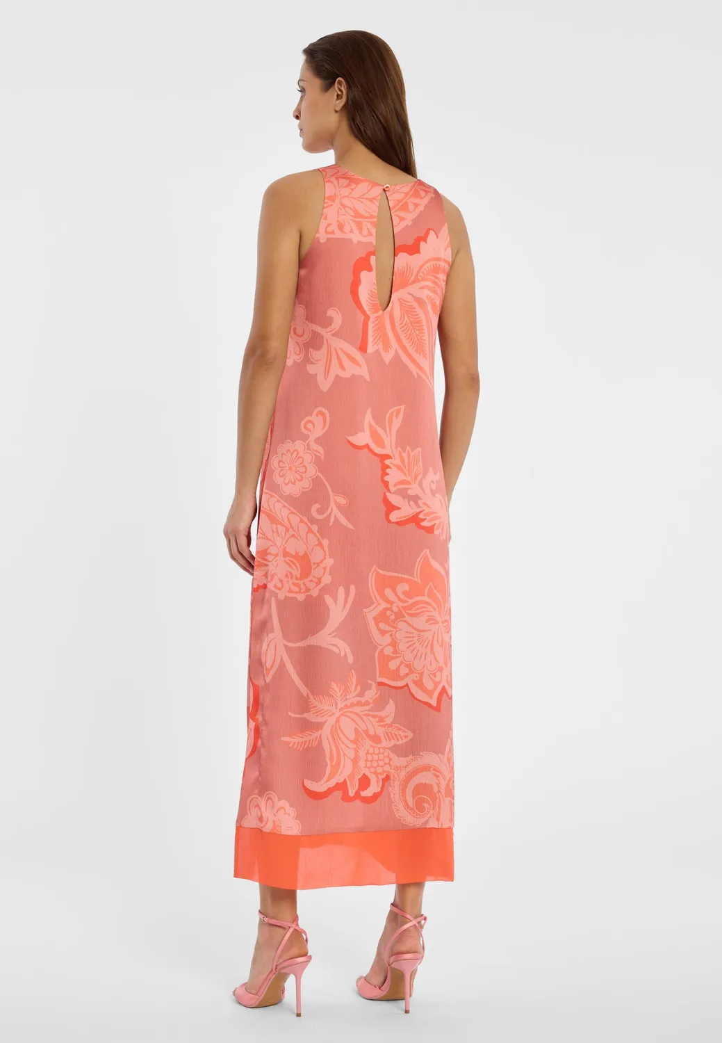 Ana Alcazar Deila vestito maxi raso arancione