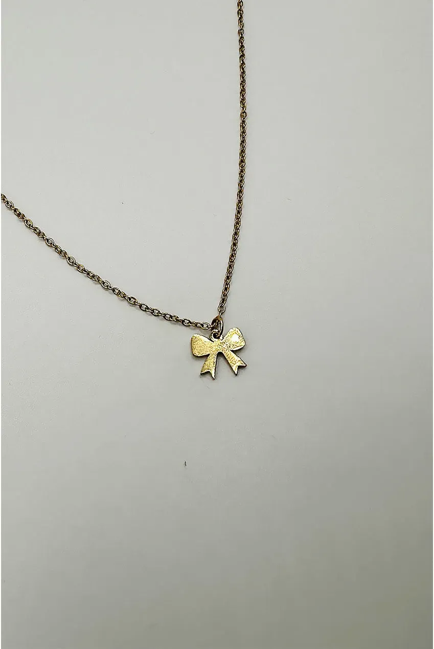 SVNX Mini Bow collana oro pendente fiocco