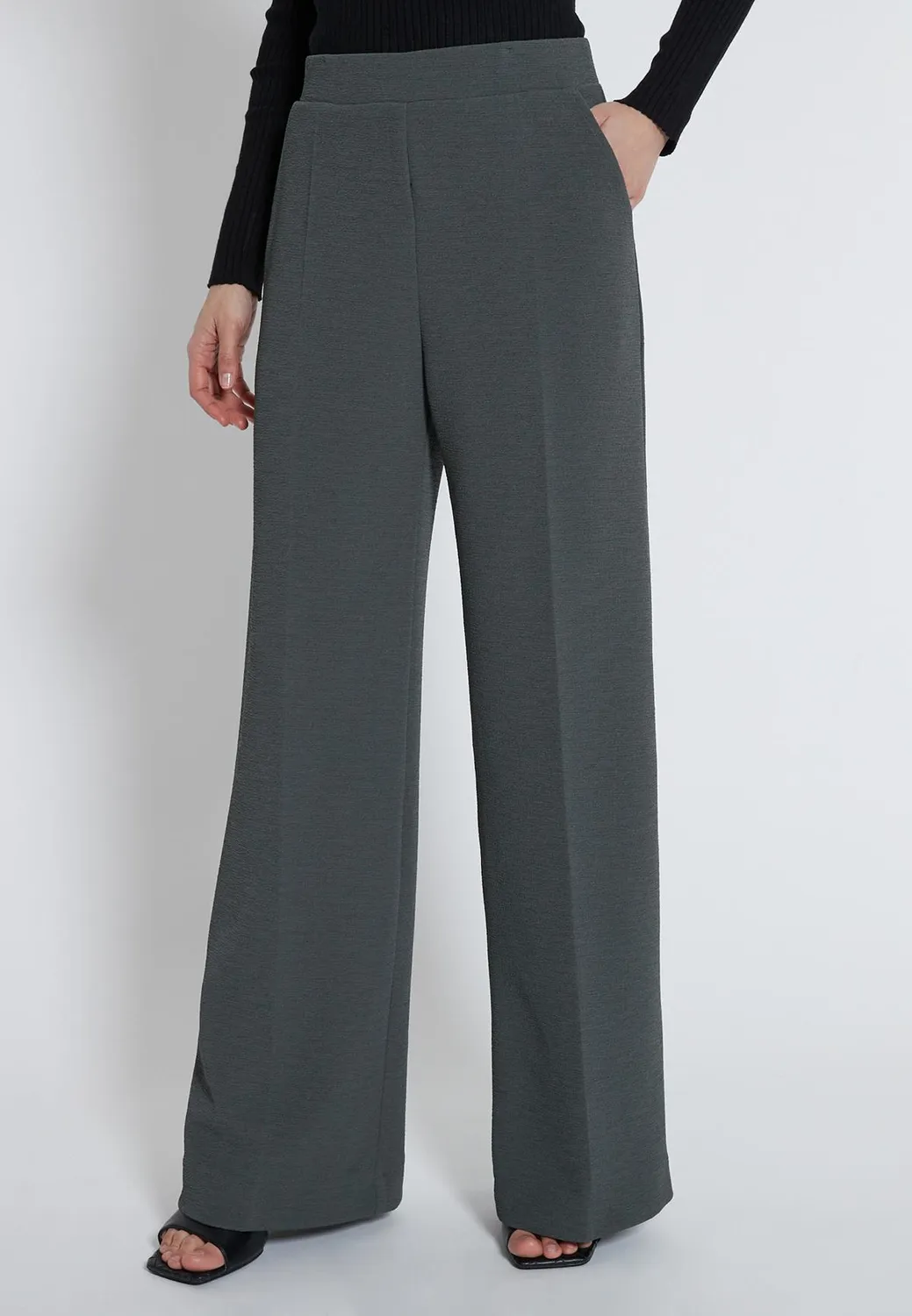 Ana Alcazar Hapase pantaloni palazzo grigi Marlene