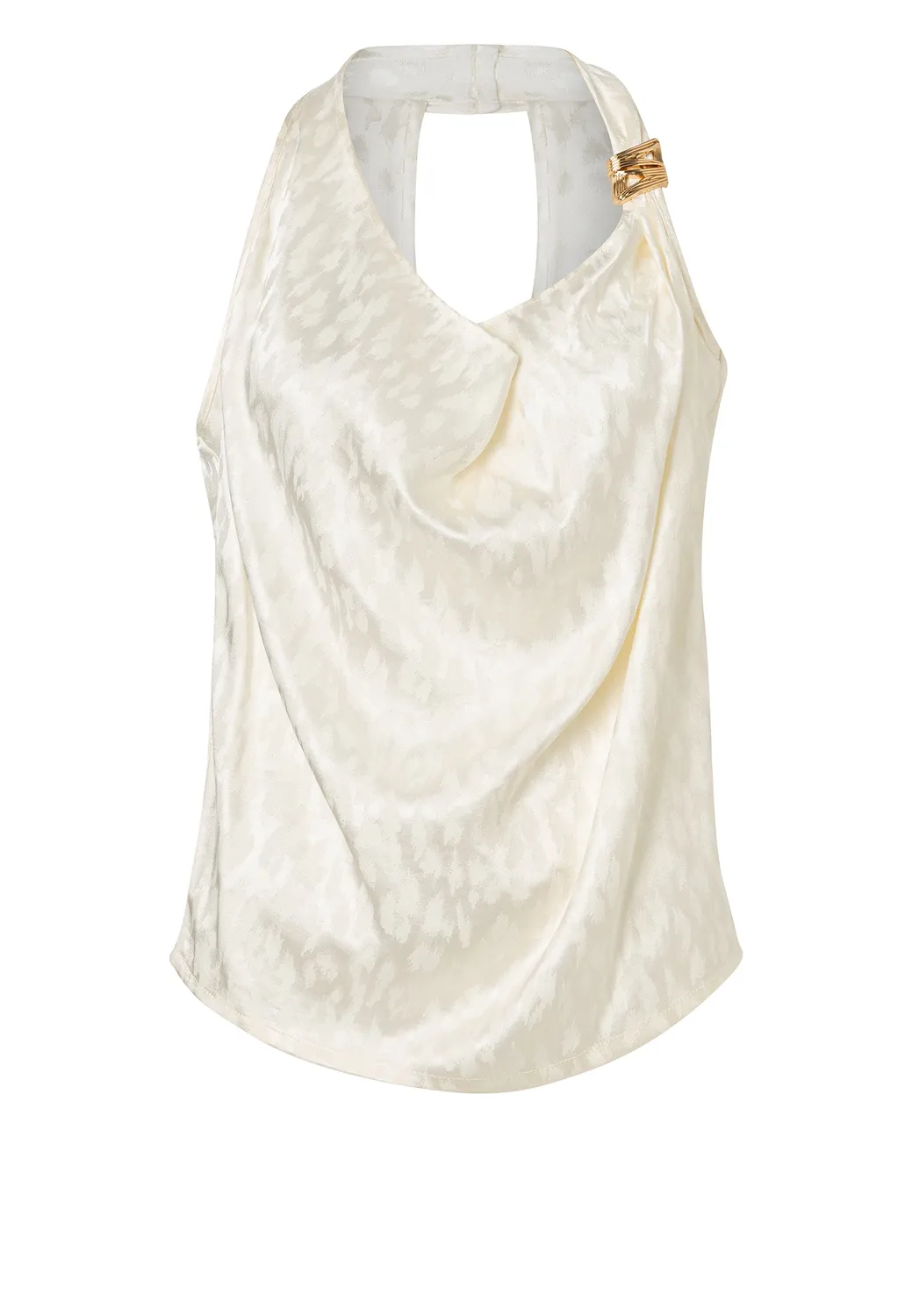 Ana Alcazar Dreya top raso bianco collo a cappuccio
