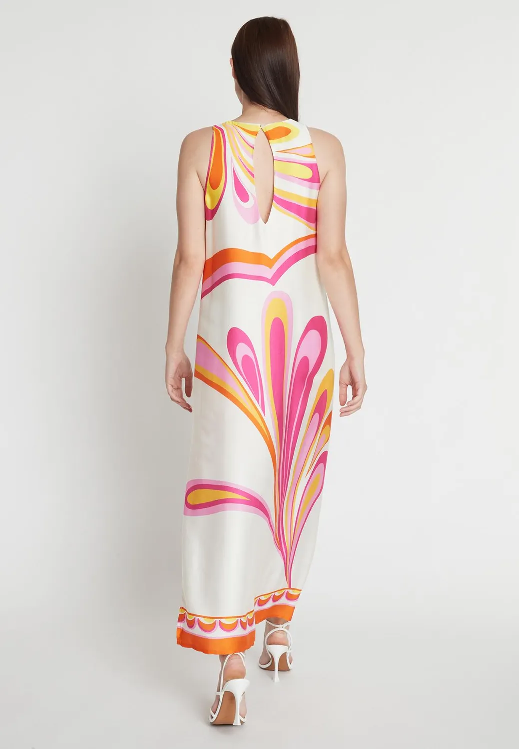 Ana Alcazar Rebea abito lungo fiori spacco viscose