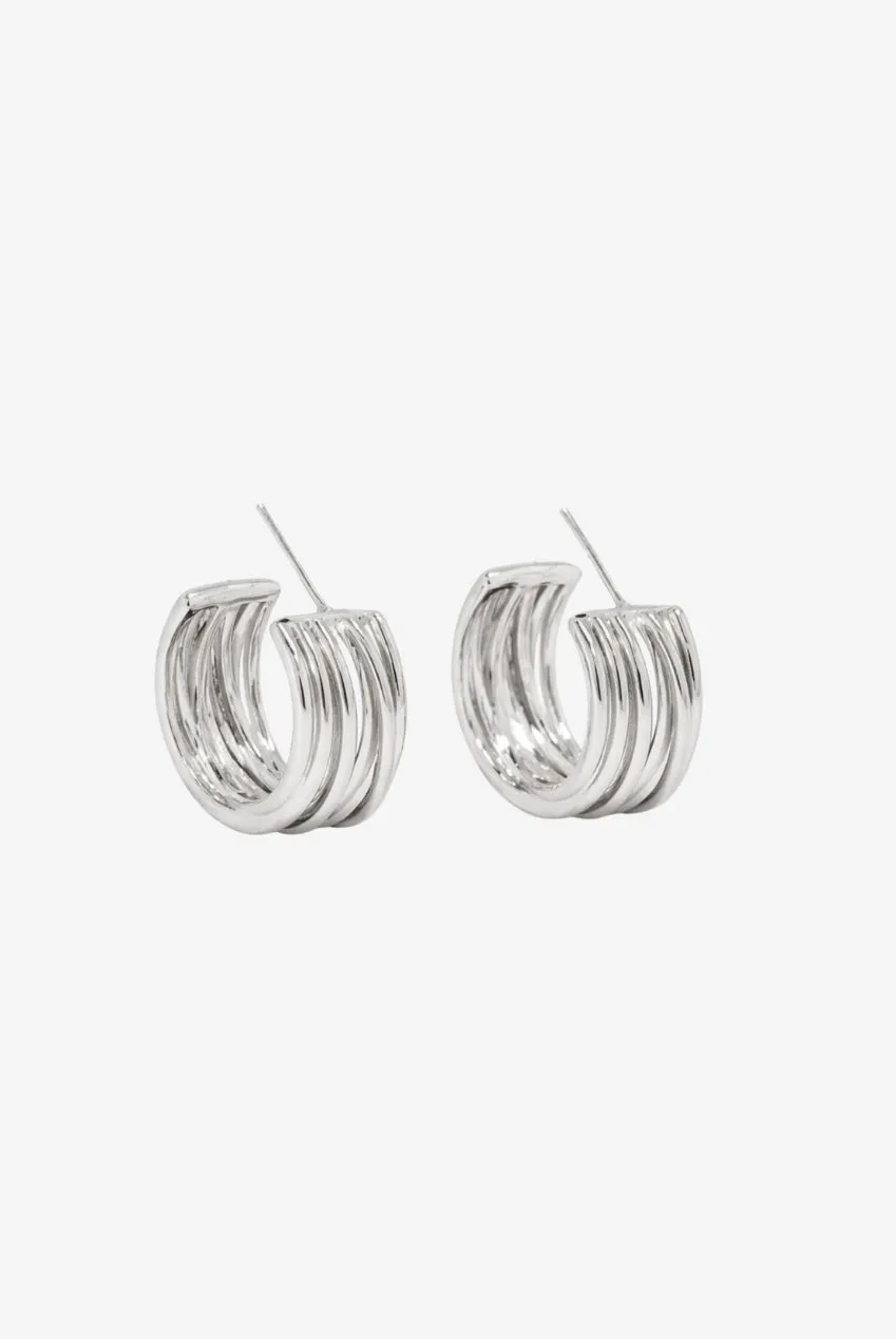 Uchi & Soto Nami Silver Twist orecchini argento onda