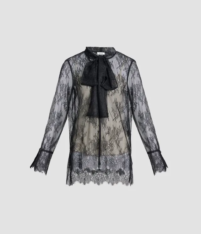 Erdem Floral Lace camicia pizzo collo fiocco