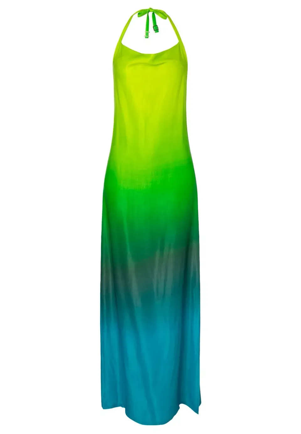 Ana Alcazar Rapea abito halter degradé aqua lime