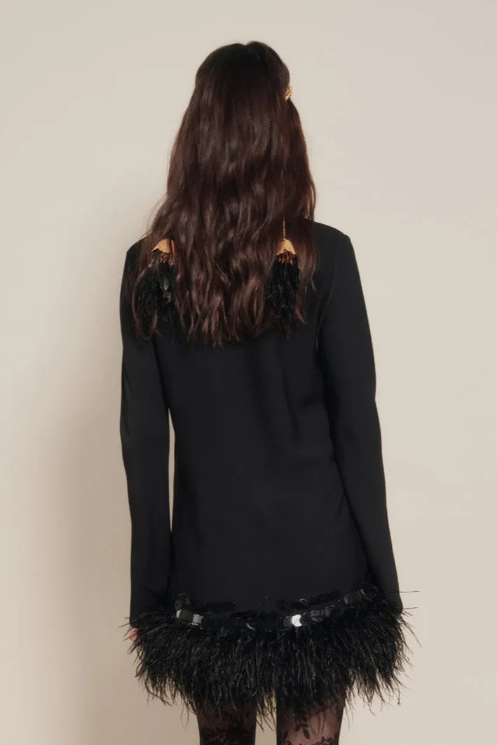 Johanna Ortiz Fortune's Favor cerchietto oro nero piume