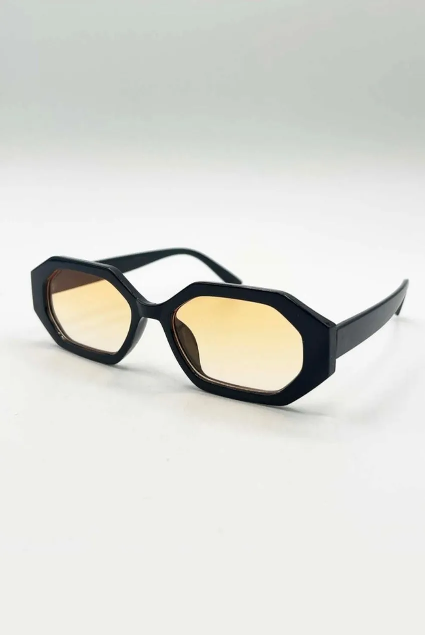SVNX Oval Geometric occhiali sole nero arancione unisex