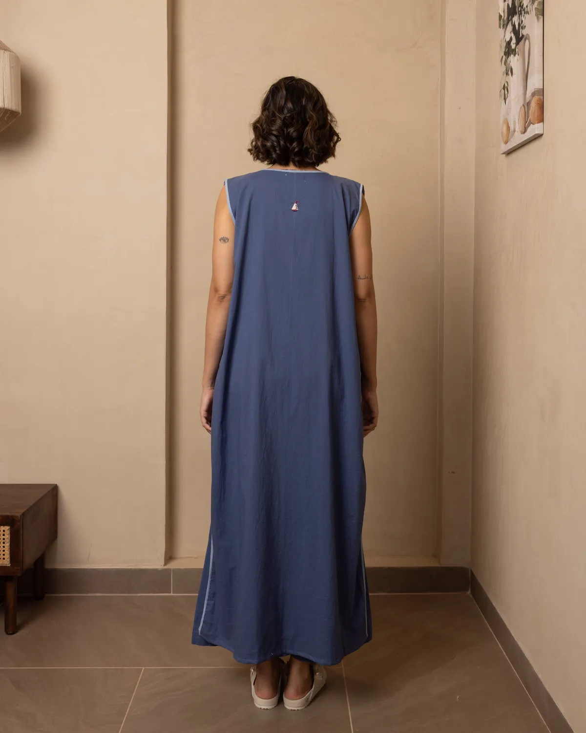 Our Dve Shore completo top blu cotone mare