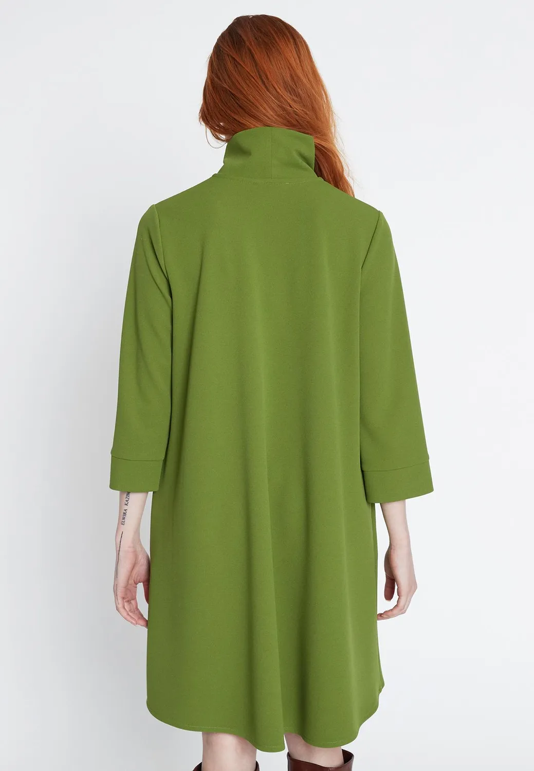 Ana Alcazar Sigaby abito trapezio verde mela tasche