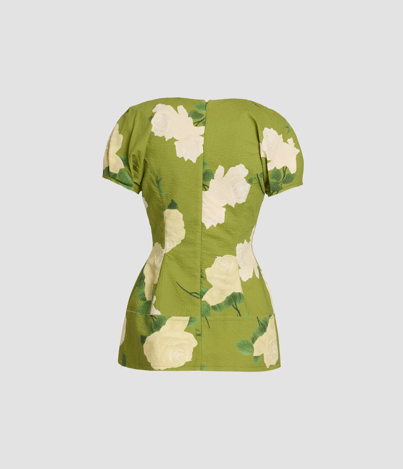 Erdem Top Floreale Seersucker Maniche Corte Goffrato