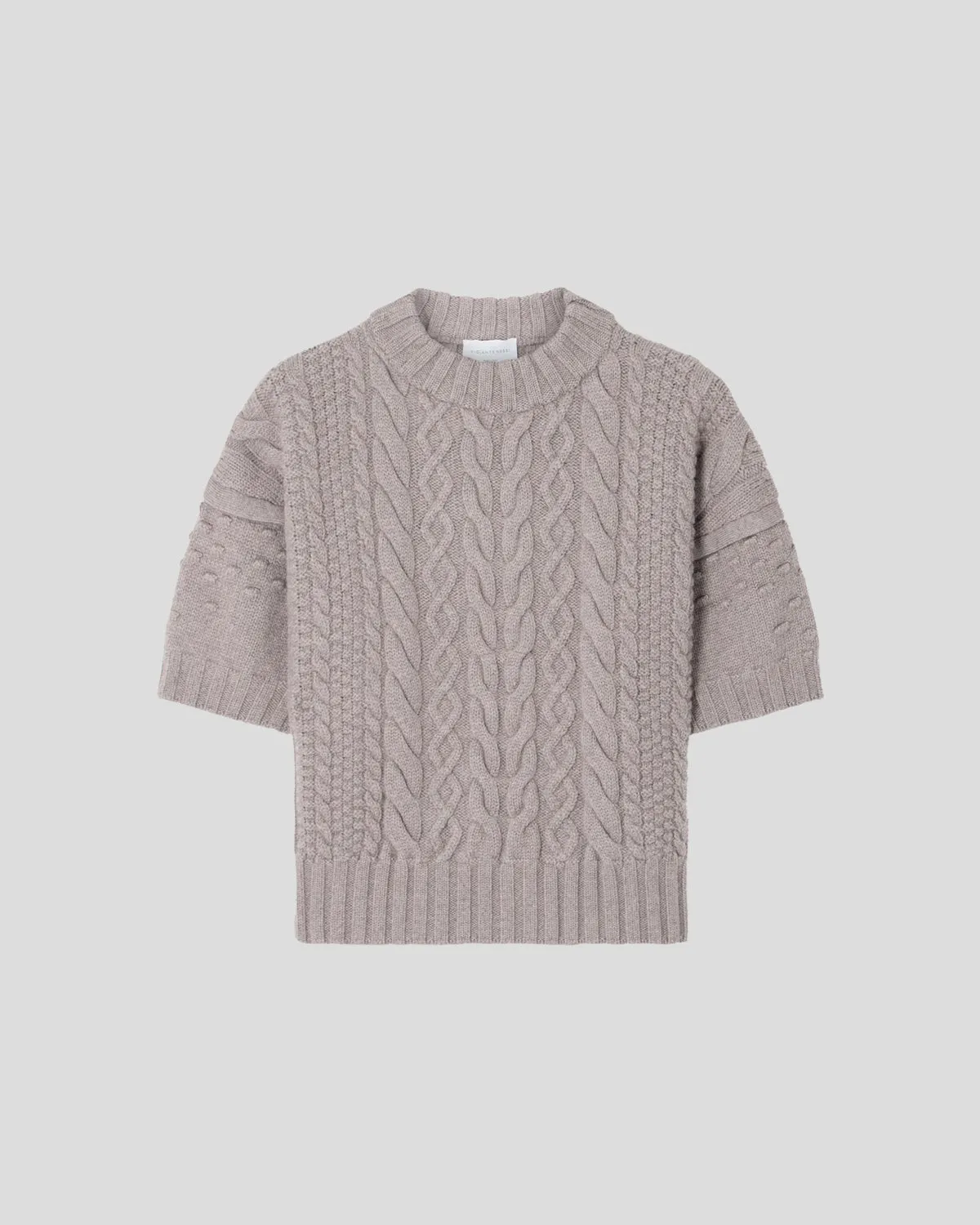 Violante Nessi Ruscha maglione taupe cashwool trecce