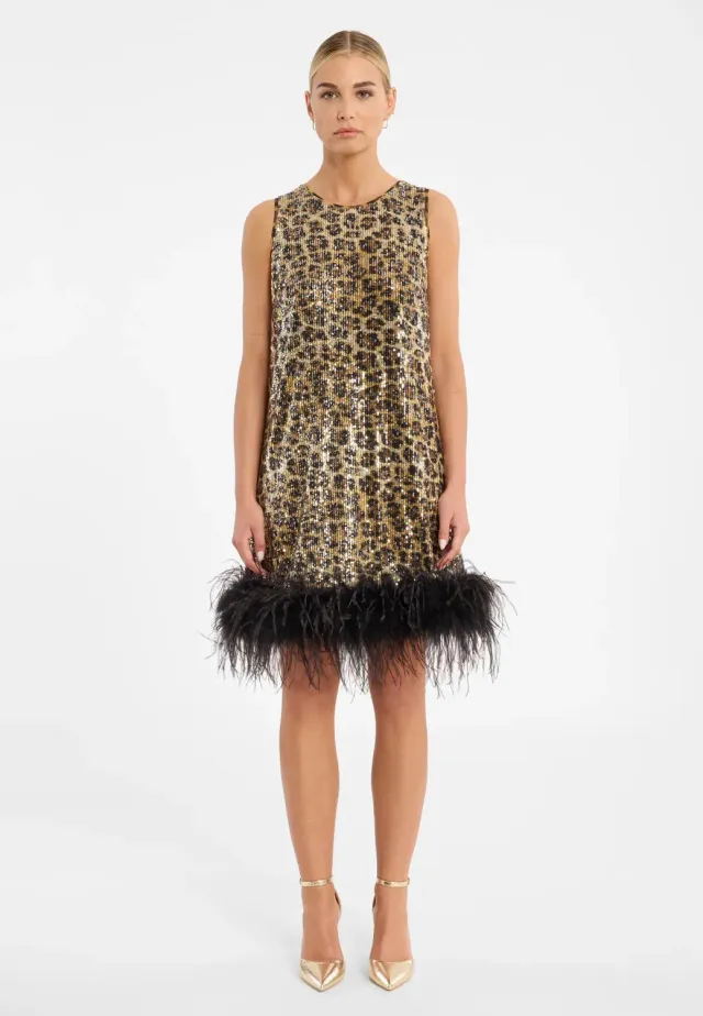 Ana Alcazar Celystis abito cocktail paillettes