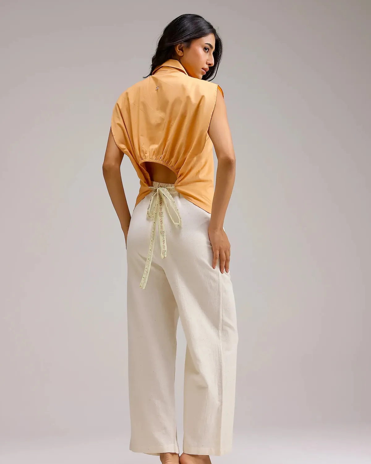 Our Dve Fresh Dew Top crop arancione ruggine in cotone